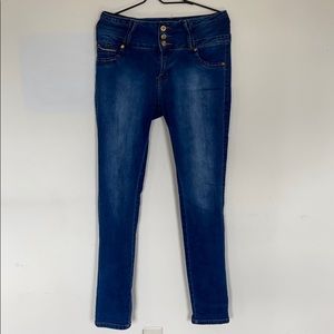 BLUE HIGH RISE SKINNY JEANS